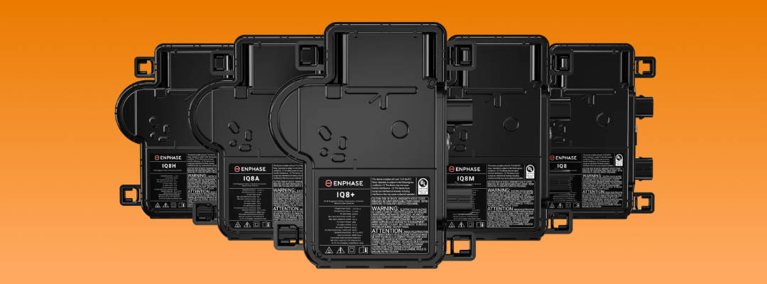 Enphase installers are adopting the installation of AC Microinverters, the image shows a set of Enphase IQ8 inverters.